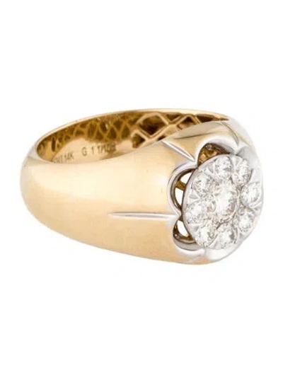 Pre-owned Ring 14k 1.05ctw Diamond Cocktail  In Multicolor