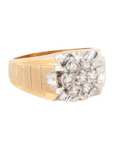 Pre-owned Ring 14k 1.05ctw Diamond Signet  In Multicolor