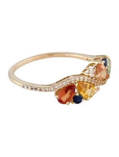 Pre-owned Ring 14k 1.05ctw Sapphire Cocktail  In Multi