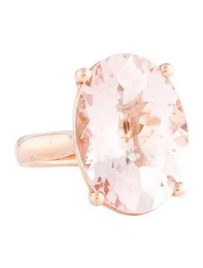 Pre-owned Ring 14k 10.60ctw Morganite Cocktail  In Multi