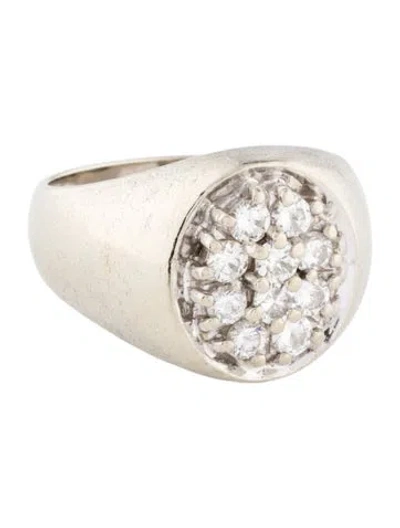 Pre-owned Ring 14k 1.06ctw Diamond Dome Signet  In Multi
