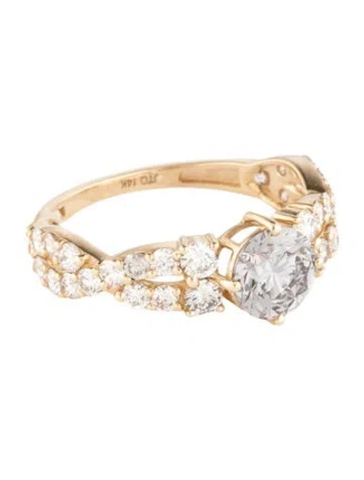 Pre-owned Ring 14k 1.07ct Lab-grown Diamond Engagement  In Multicolor