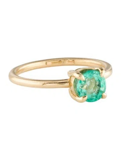 Pre-owned Ring 14k 1.07ct Russian Emerald Cocktail  In Multi
