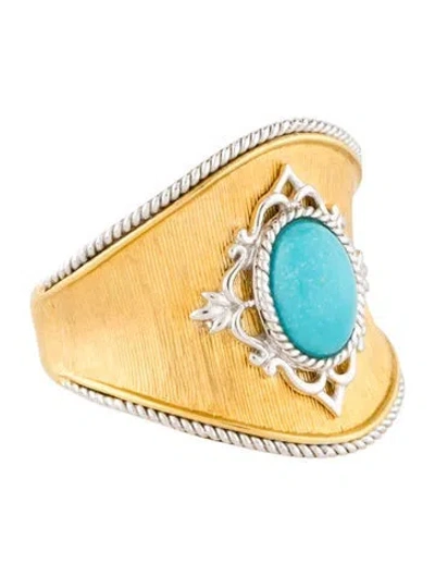 Pre-owned Ring 14k 1.07ct Turquoise Cocktail  In Multi