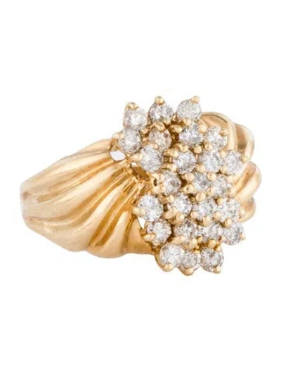 Pre-owned Ring 14k 1.07ctw Diamond Cocktail  In Multi