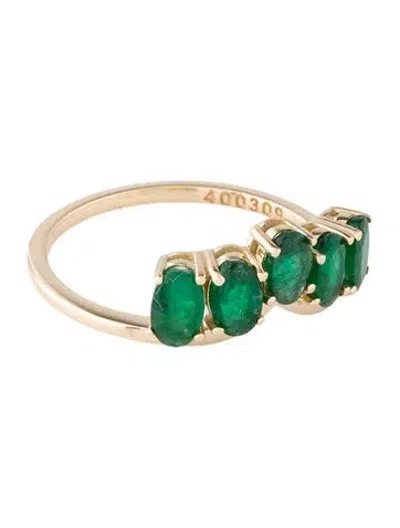 Pre-owned Ring 14k 1.07ctw Emerald Cocktail  In Multicolor