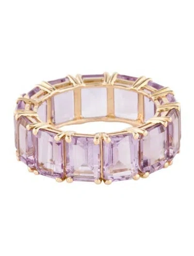 Pre-owned Ring 14k 10.86ctw Amethyst Eternity Band In Multi