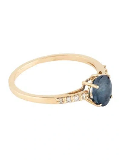 Pre-owned Ring 14k 1.08ct Sapphire & Diamond Cocktail  In Multicolor