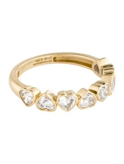 Pre-owned Ring 14k 1.08ctw Lab-grown Diamond Half Eternity Band In Multicolor