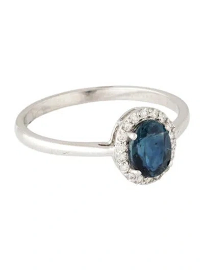 Pre-owned Ring 14k 1.09ct Sapphire & Diamond Cocktail  In Multicolor