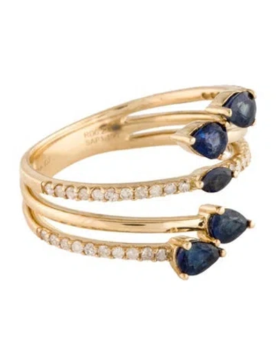 Pre-owned Ring 14k 1.10ctw Sapphire & Diamond Cocktail  In Multi