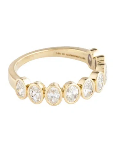 Pre-owned Ring 14k 1.11ctw Diamond Half Eternity Band In Multicolor