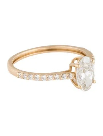 Pre-owned Ring 14k 1.11ctw Lab-grown Diamond Cocktail  In Multicolor