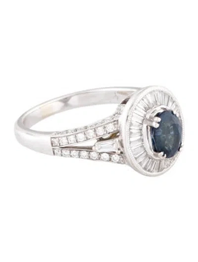Pre-owned Ring 14k 1.12ct Sapphire & Diamond Cocktail  In Multicolor