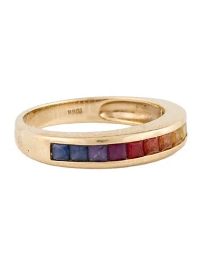 Pre-owned Ring 14k 1.12ct Sapphire Cocktail  In Multi
