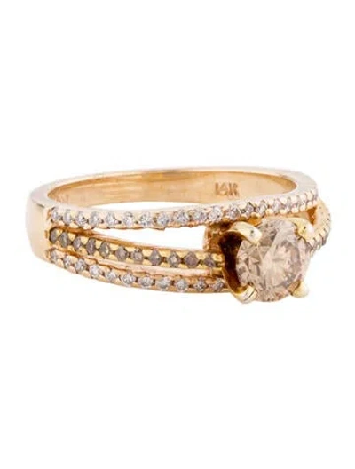 Pre-owned Ring 14k 1.12ctw Diamond Cocktail  In Multi