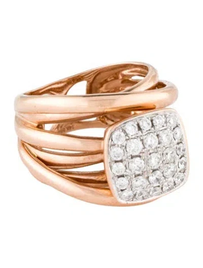 Pre-owned Ring 14k 1.12ctw Diamond Cocktail  In Multi