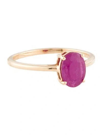 Pre-owned Ring 14k 1.13ct Ruby Cocktail  In Multi