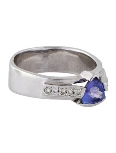 Pre-owned Ring 14k 1.13ct Tanzanite & Diamond Cocktail  In Multi