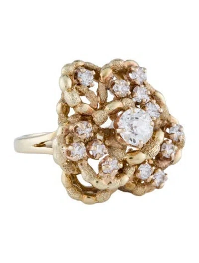 Pre-owned Ring 14k 1.13ctw Diamond Cocktail  In Multi