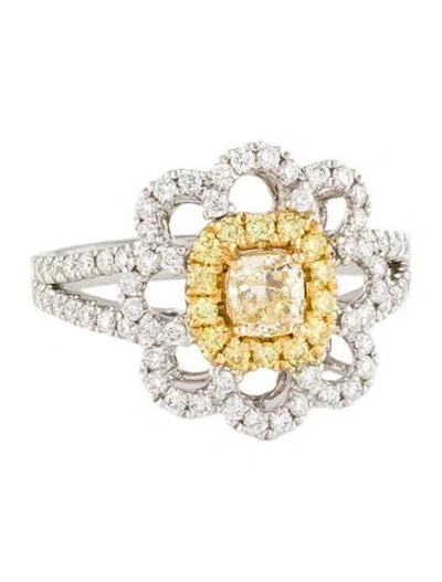Pre-owned Ring 14k 1.13ctw Diamond Cocktail  In Multi