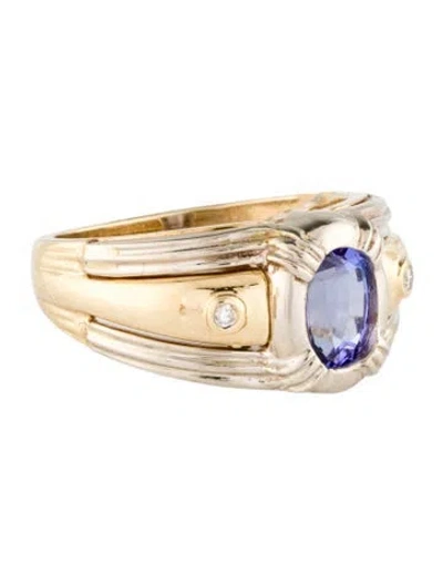 Pre-owned Ring 14k 1.15ct Tanzanite & Diamond Cocktail  In Multi