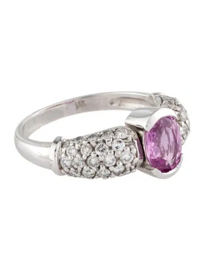 Pre-owned Ring 14k 1.16ct Pink Sapphire & Diamond  Cocktail  In Multi
