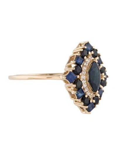 Pre-owned Ring 14k 1.17ctw Sapphire Cocktail  In Multi