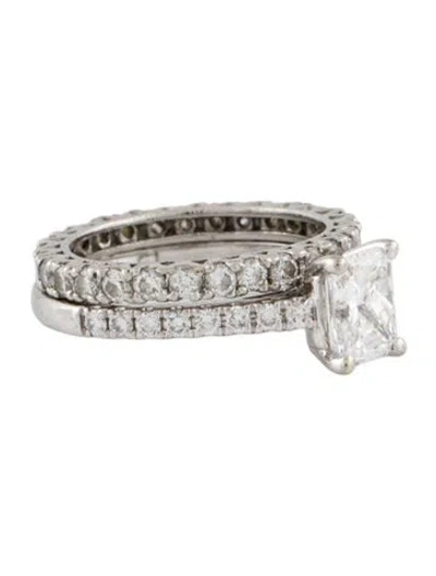 Pre-owned Ring 14k 1.18ct Engagement  W/ Platinum Diamond Wedding Band Set In Multi