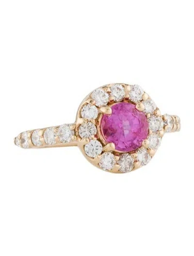 Pre-owned Ring 14k 1.18ct Sapphire & Diamond Cocktail  In Multi