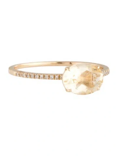 Pre-owned Ring 14k 1.18ctw Citrine & Diamond Cocktail  In Multicolor