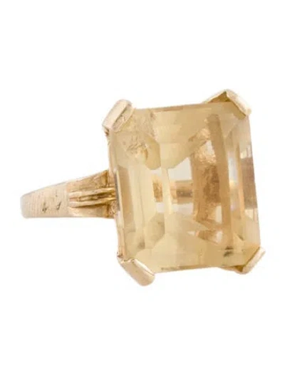 Pre-owned Ring 14k 12.03ctw Citrine Cocktail  In Multi