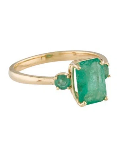 Pre-owned Ring 14k 1.20ctw Emerald Cocktail  In Multi