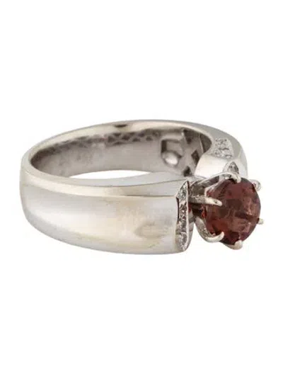 Pre-owned Ring 14k 1.21 Tourmaline & Diamond Cocktail  In Multi