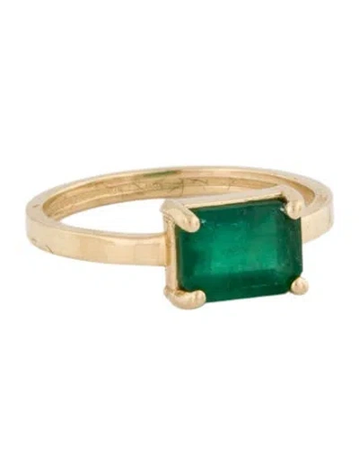Pre-owned Ring 14k 1.22ct Emerald Cocktail  In Multi
