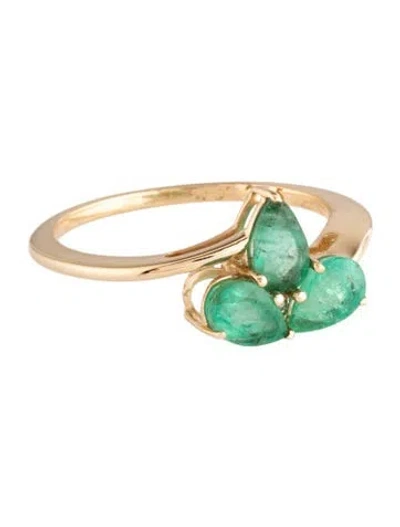 Pre-owned Ring 14k 1.22ctw Emerald Cocktail  In Multicolor