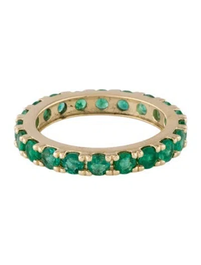 Pre-owned Ring 14k 1.22ctw Emerald Eternity  In Multi