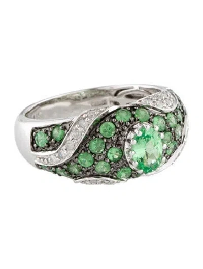 Pre-owned Ring 14k 1.22ctw Garnet & Diamond Cocktail  In Multi