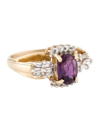 Pre-owned Ring 14k 1.23ct Sapphire & Diamond Cocktail  In Multi