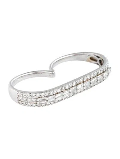 Pre-owned Ring 14k 1.23ctw Diamond Multi-row Band In Multicolor