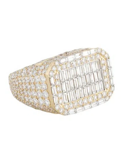 Pre-owned Ring 14k 12.46ctw Lab-grown Diamond Cluster Cocktail  In Multicolor