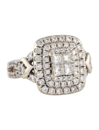 Pre-owned Ring 14k 1.24ctw Diamond Cocktail  In Multicolor