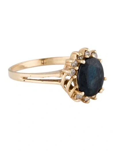 Pre-owned Ring 14k 1.25ct Sapphire & Diamond Cocktail  In Multi