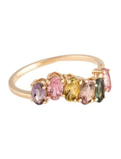 Pre-owned Ring 14k 1.25ct Tourmaline 6-stone  In Multicolor