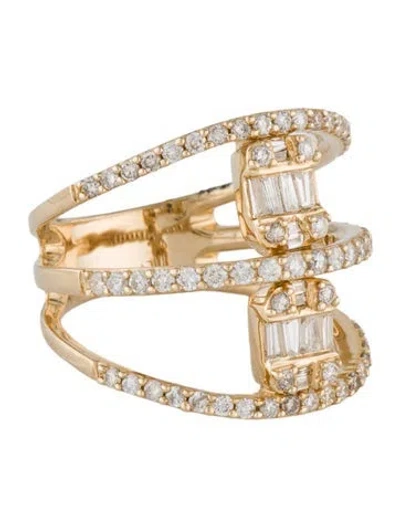 Pre-owned Ring 14k 1.25ctw Diamond Multi-row