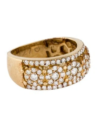 Pre-owned Ring 14k 1.26ctw Diamond Cluster Band In Multi