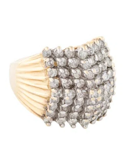 Pre-owned Ring 14k 1.26ctw Diamond Cocktail  In Multi
