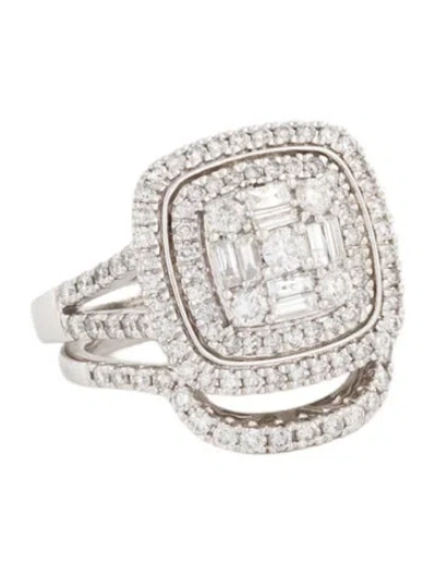 Pre-owned Ring 14k 1.26ctw Diamond Cocktail  W/ Contour Band In Multi