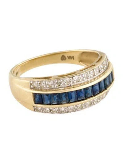 Pre-owned Ring 14k 1.26ctw Sapphire & Diamond Band In Multi