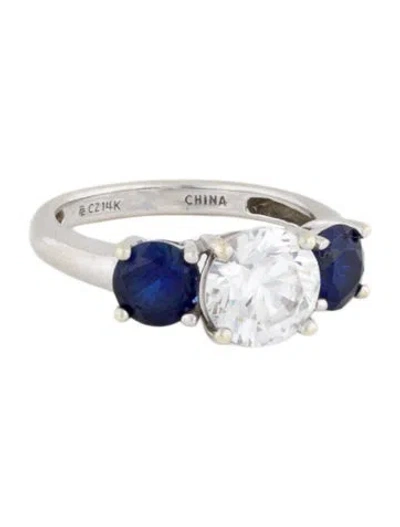 Pre-owned Ring 14k 1.26ctw Synthetic Sapphire & Cubic Zirconia Cocktail  In Multi